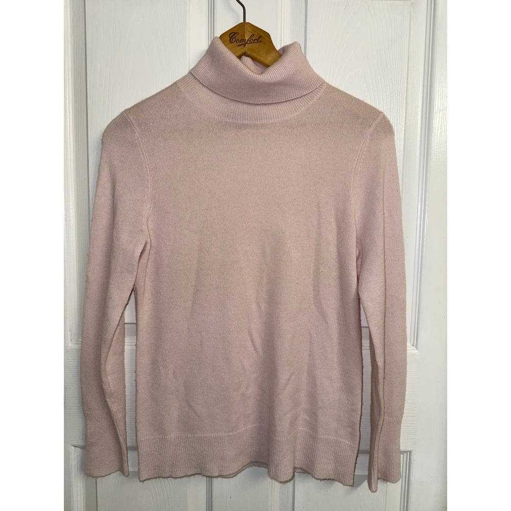 Alex Marie 100% Cashmere Turtleneck Sweater Pink Long Sleeve Pullover Women's M